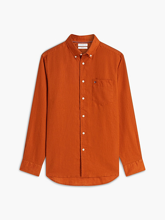 Regular Fit Hemd aus gewaschenem reinem Leinen | Tommy Hilfiger (DE)