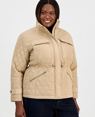 Michael Kors Plus Size Short Quilted Coat | Macy's