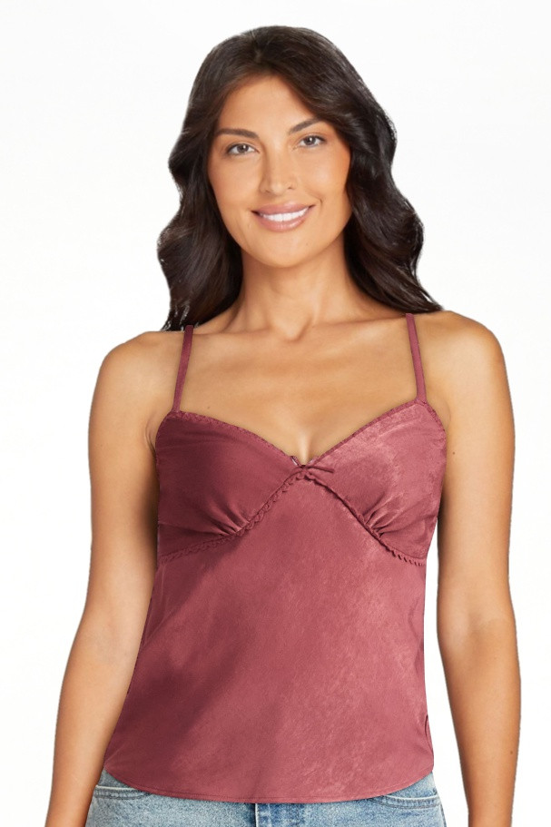 No Boundaries Woven Cami Top with Lace Trim and Bow, Women's | Walmart (US)
