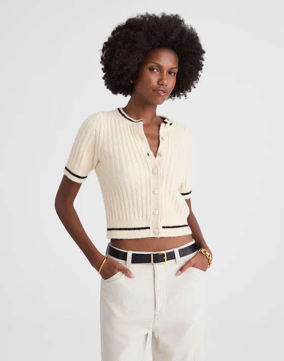 Short Puff-Sleeve Cardigan | Madewell