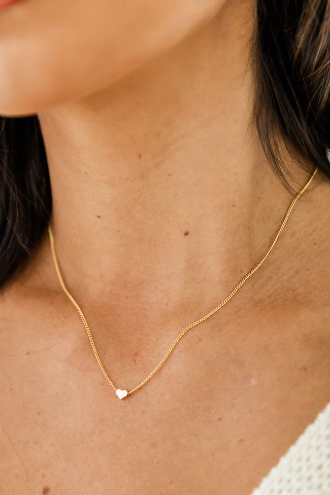 How To Love Gold Dainty Heart Necklace | Pink Lily