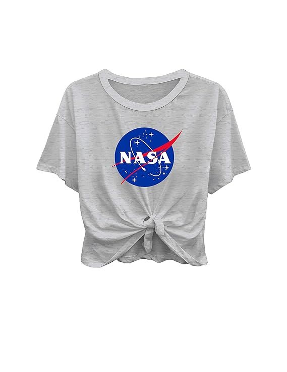 Ladies NASA Space Fashion Shirt - NASA Classic Logo Tie Front Long Sleeve Tee | Amazon (US)