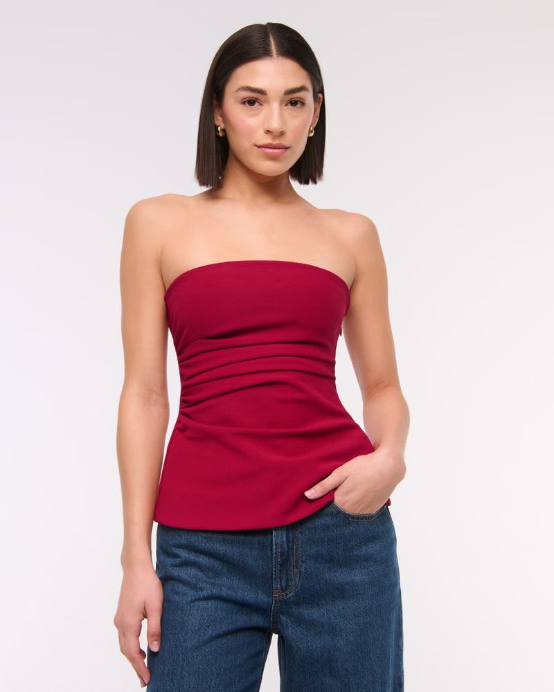 Strapless Side Ruched Top | Abercrombie & Fitch (US)