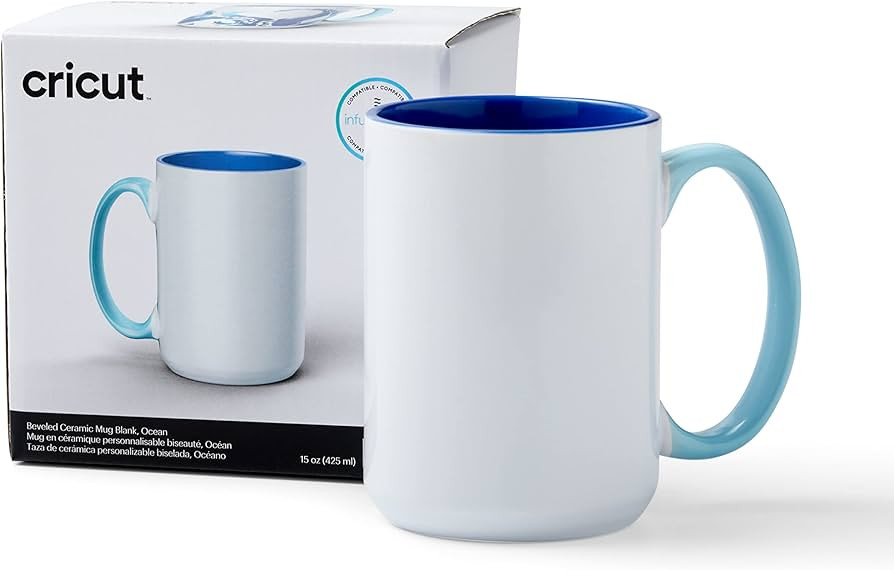 Cricut Beveled Blank Mug, Ceramic-Coated, Dishwasher & Microwave Safe Mug to Decorate, Mug Press ... | Amazon (US)