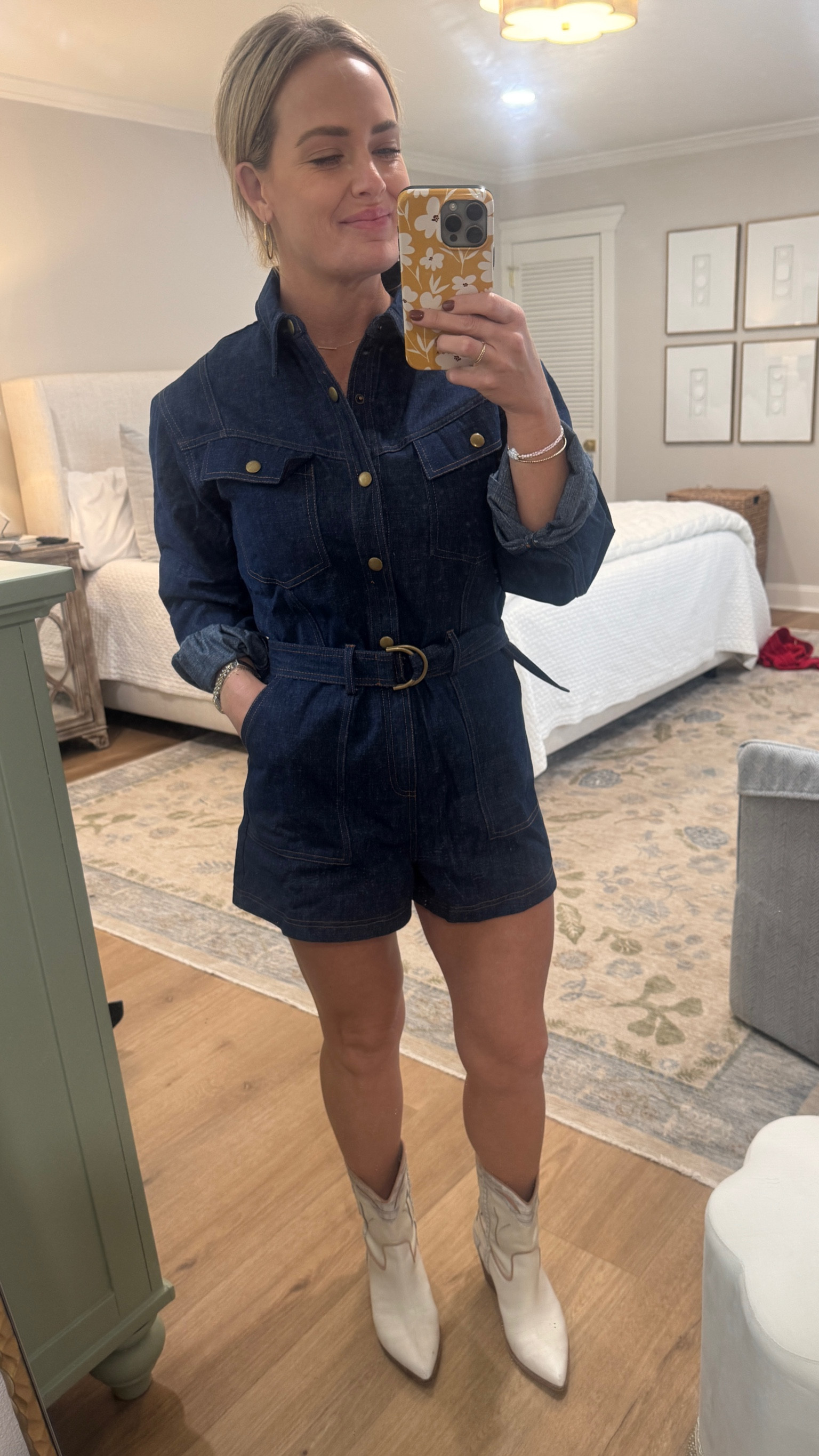 Denim is in. Would be super cute with sneakers or tall boots instead!

Country Concert. Fall Denim trend. 

#LTKstyletip #LTKfindsunder50