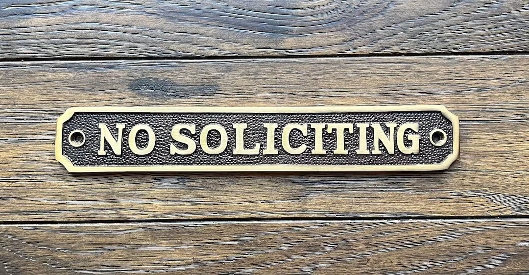 NO SOLICITING Sign Cast in Brass Choose Polished Brass or Antique Brass Finish No Soliciting Vint... | Etsy (US)