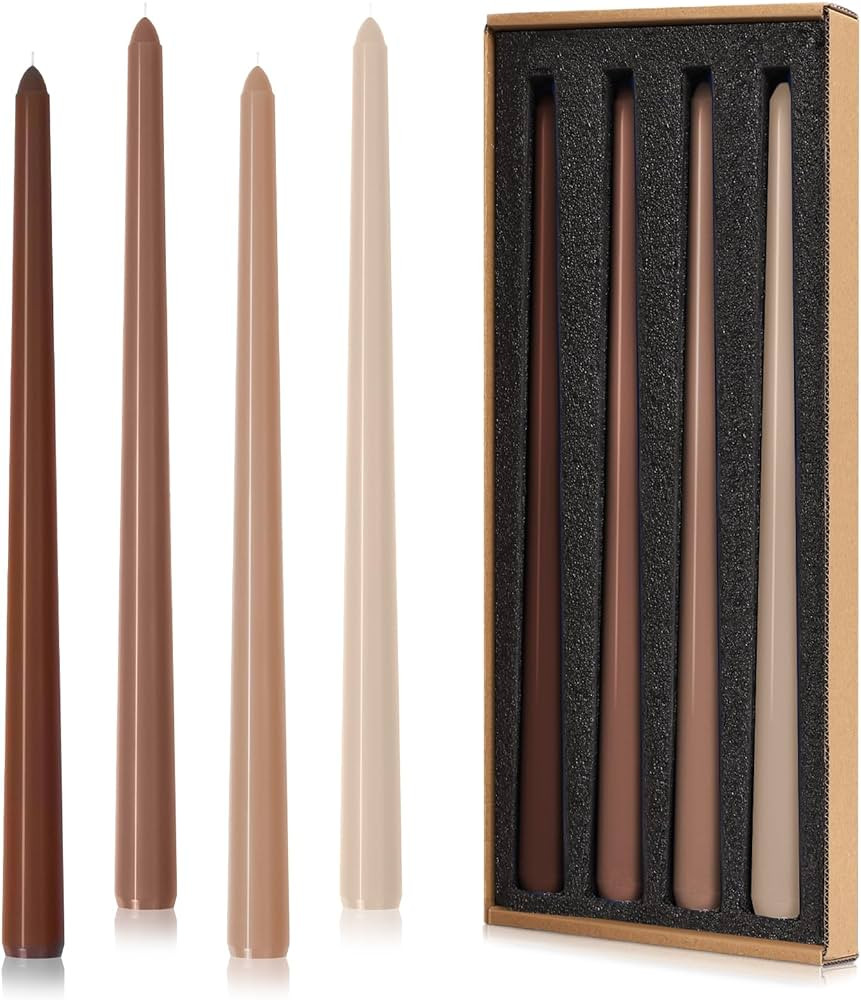 Taper Candles 12'' Colored Candle Sticks Set of 4 | Unscented | Home Decor Kitchen Decor Wedding ... | Amazon (US)