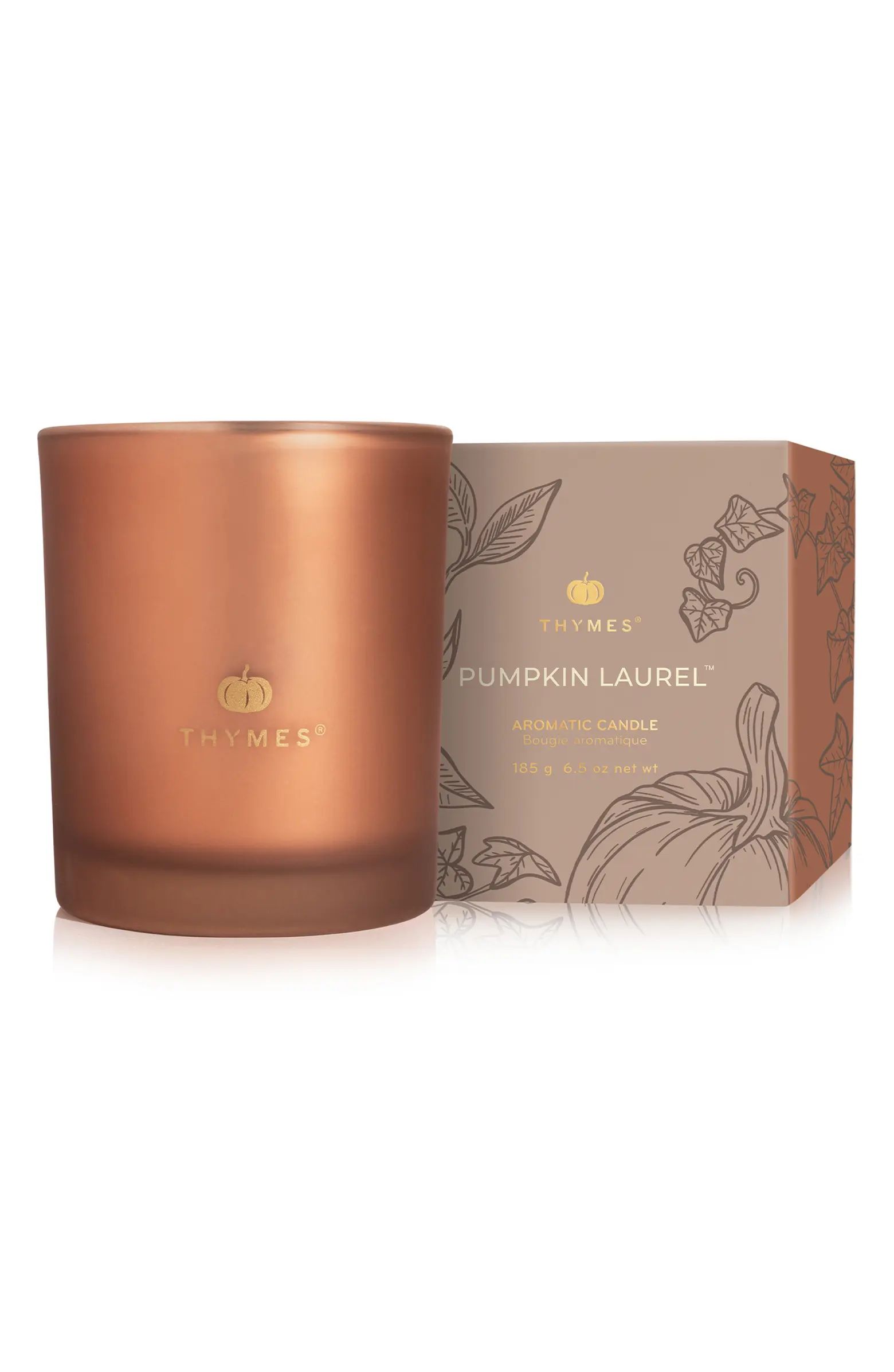 Pumpkin Laurel Frosted Glass Candle | Nordstrom