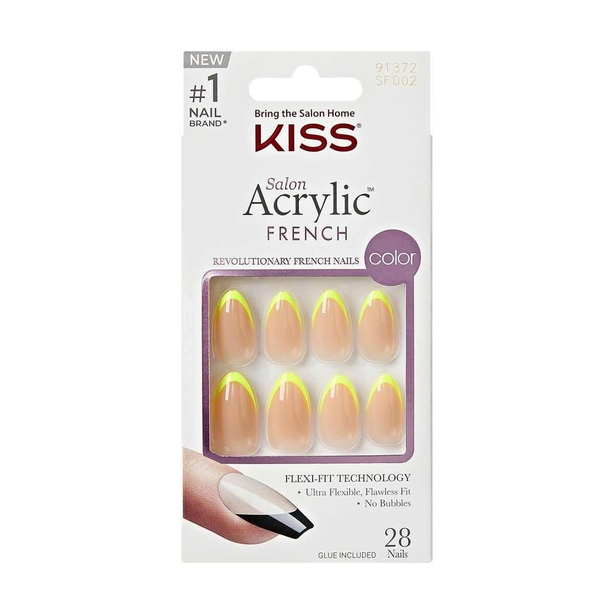 KISS Products Salon Acrylic French Color Fake Nails - Hype - 31ct | Target