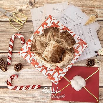 Ribbli Camel Velvet Wired Ribbon 2.5 Inch Crushed Velvet Christmas Ribbon for Gift Wrapping Chris... | Amazon (US)