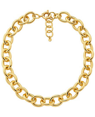 14K Gold-Plated Brass Statement Chain Necklace | Macy's