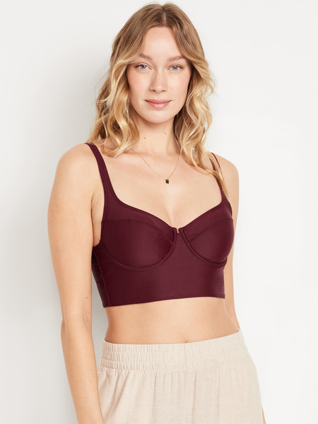 Matte Longline Balconette Swim Top | Old Navy (US)