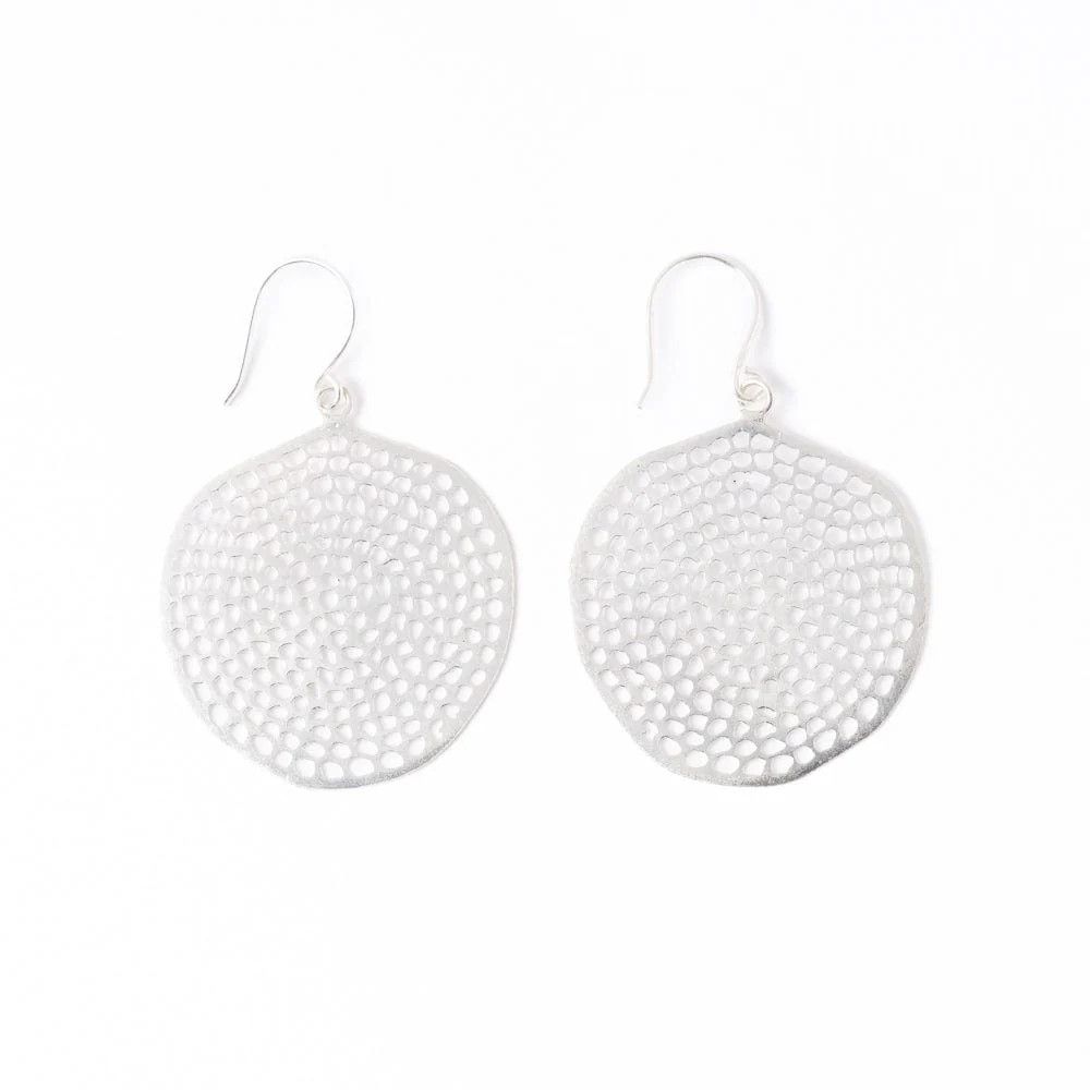 Gretchen Large Circle With Holes Earrings Silver | INK+ALLOY