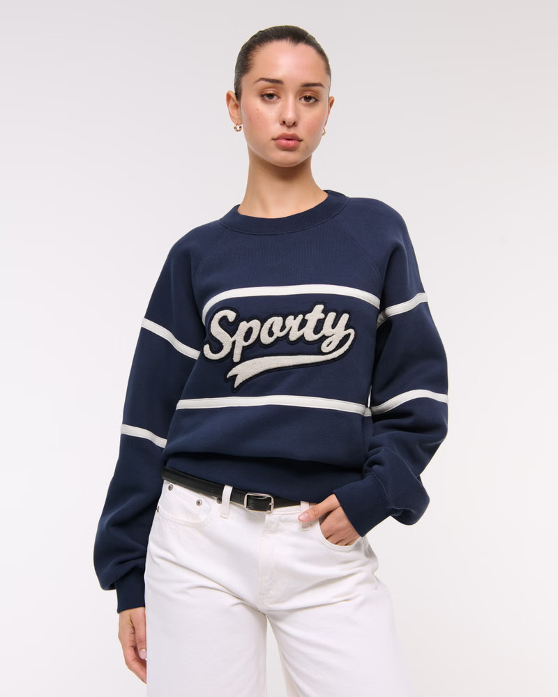 Women's Sporty Graphic Crew | Women's Tops | Abercrombie.com | Abercrombie & Fitch (US)