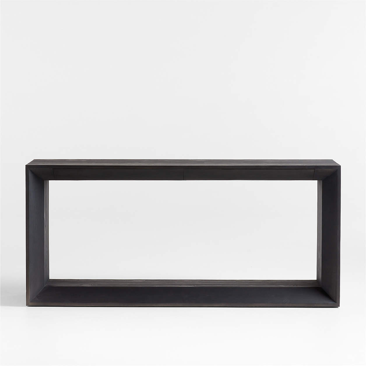 Vernon 72" Rectangular Ebonized Pine Wood Storage Console Table + Reviews | Crate & Barrel | Crate & Barrel