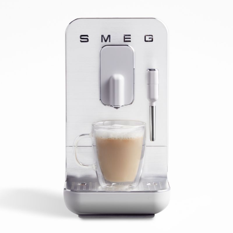 Smeg Matte White Fully Automatic Coffee and Espresso Machine with Milk Frother | Crate and Barrel | Crate & Barrel