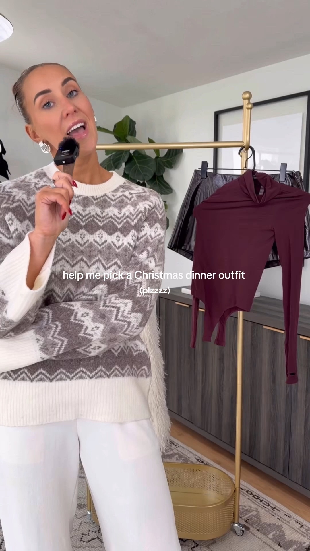 help me pick my girls Christmas dinner outfit 🥲🫶🏼

Sweater: M
Lodge Pants: M Tall 
Bodysuit: OS
Shorts: 29
Scarf shirt: M

#LTKHoliday #LTKgrwm #LTKootd