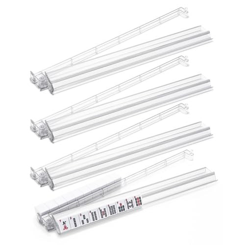 FamRica Mahjong Racks with Pushers, 4PCS Mahjong All-in-One Tile Rack and Pusher, Clear Acrylic American Majiang Tile Racks with Built-in Pushers, Transparent | Amazon (US)