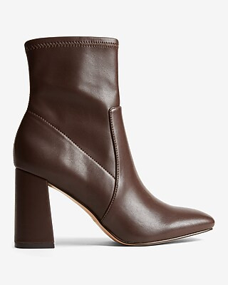 Block Heel Sock Booties | Express
