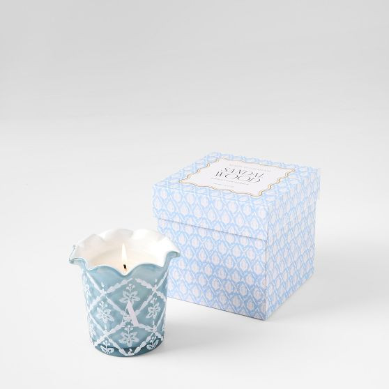 Hand Painted Block Print Candle | Mark and Graham