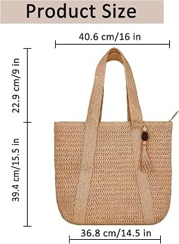 Amazon.com: lifwimner Large Straw Beach Tote Bags For Women Woven Boho Handmade Shoulder Handbags... | Amazon (US)