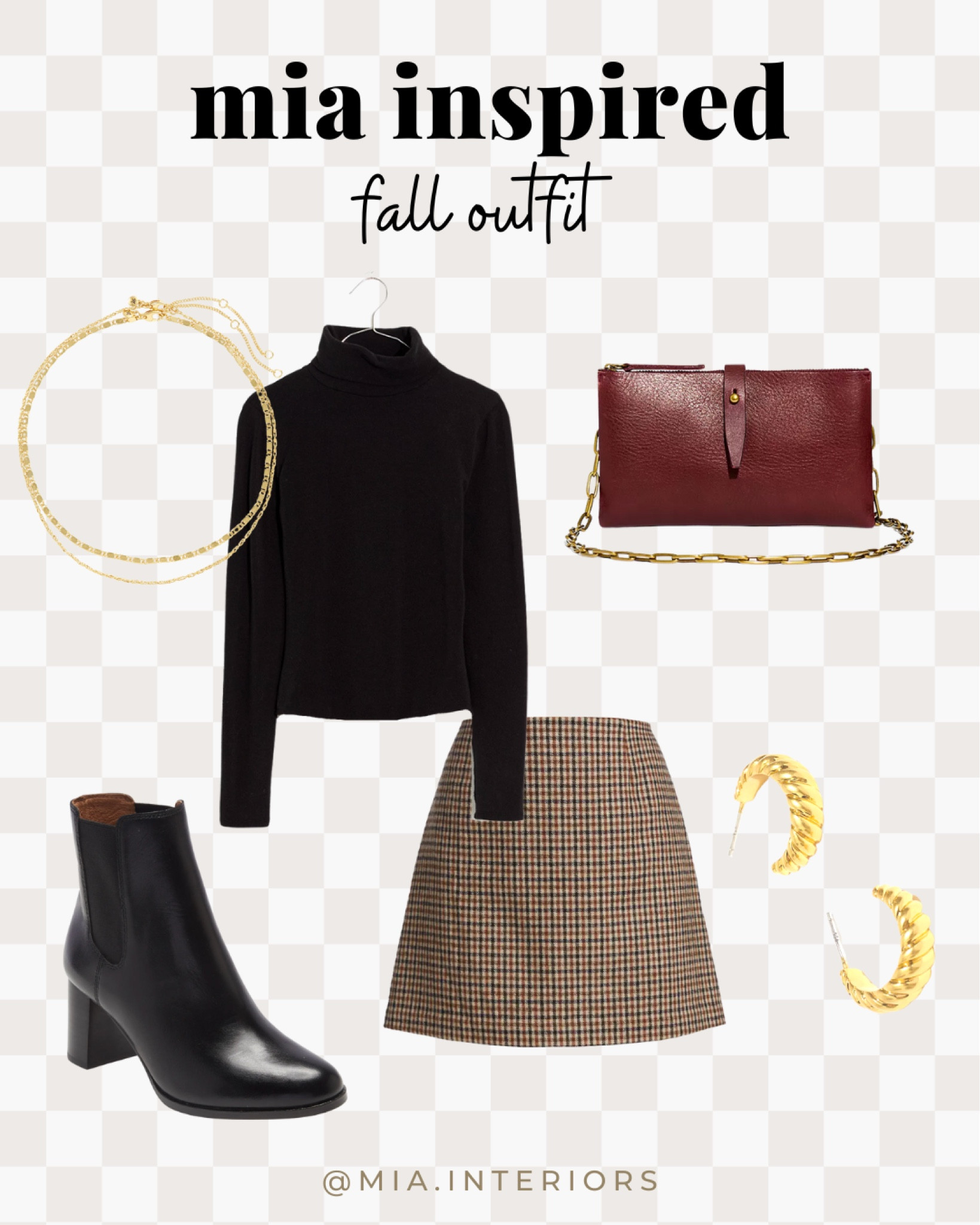 Fall outfit idea 🍂

#miainspired #falloutfit #fallwardrobe #plaidskirt #blackturtleneck 

#LTKSeasonal #LTKstyletip #LTKunder100