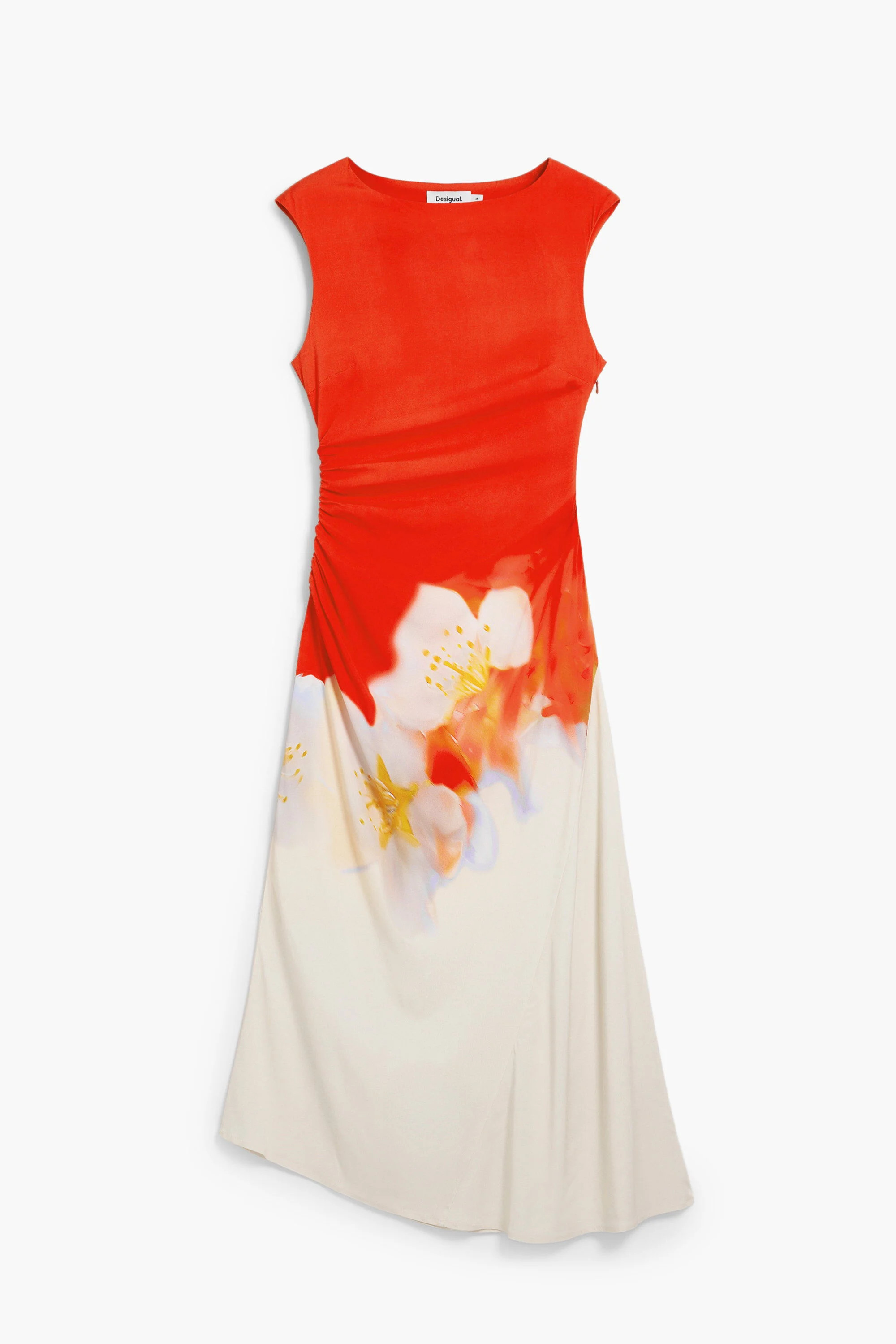 Two-tone floral dress red Women's I Desigual.com | Desigual USA,CA