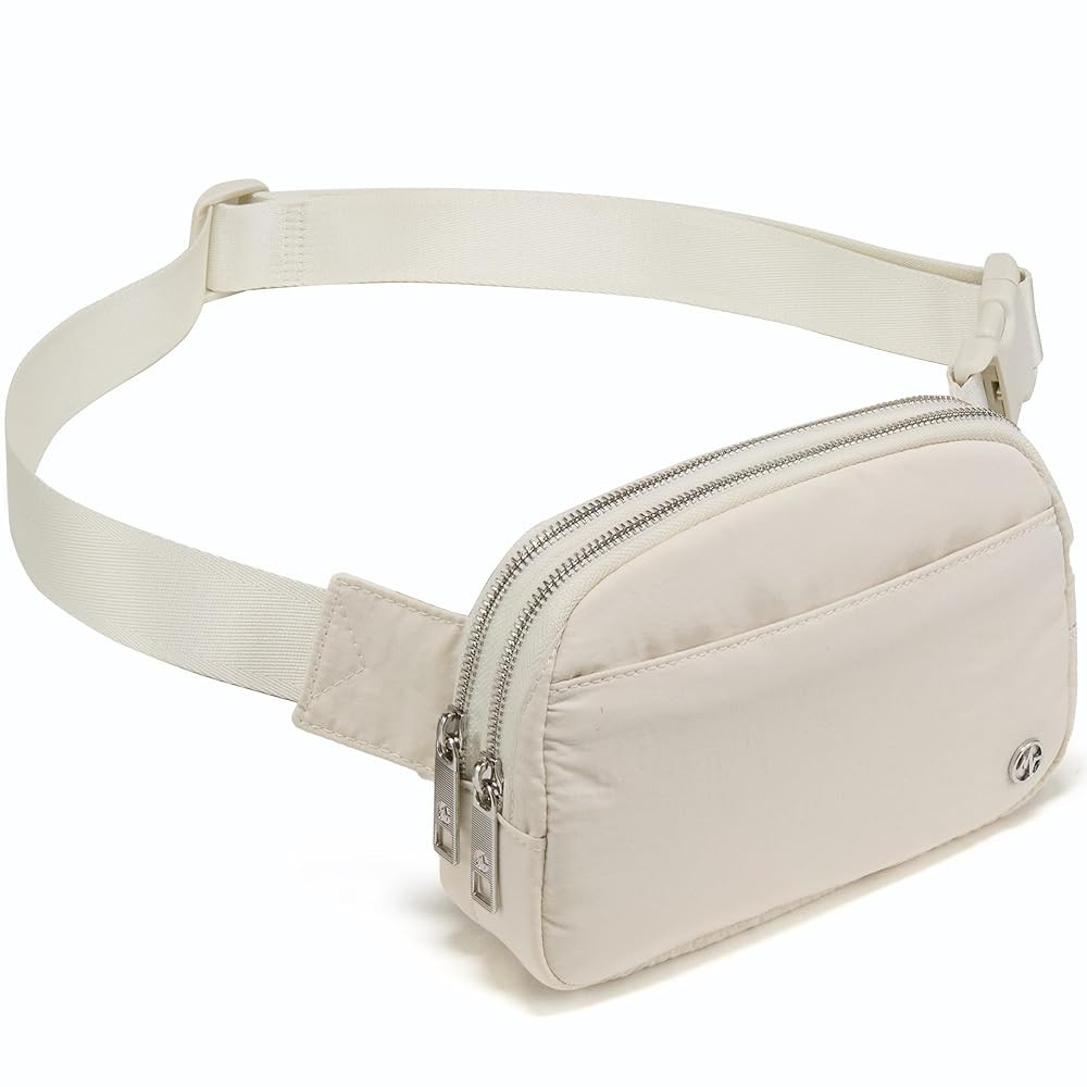 Pander Everywhere Belt Bag for Women, 5 Zipper Pockets Nylon Crossbody Fanny Pack Purse (White Op... | Amazon (US)