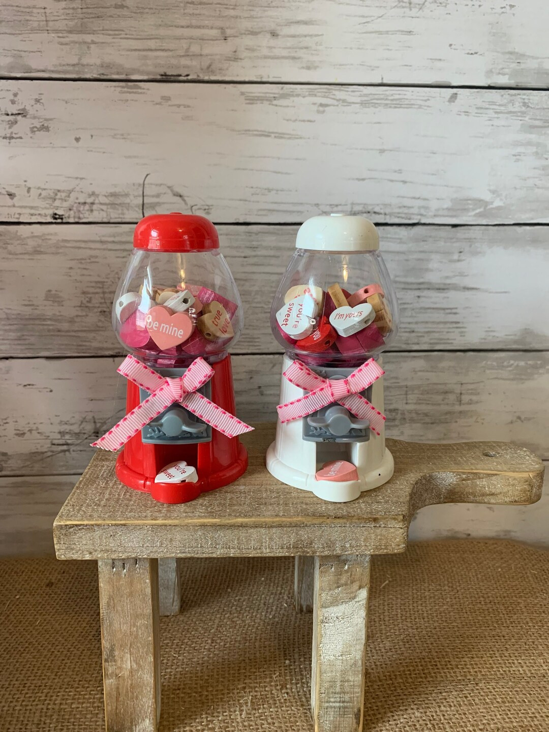 mini gumball machine for tiered tray, Valentines Day tiered tray decor, Valentines mini gumball m... | Etsy (US)