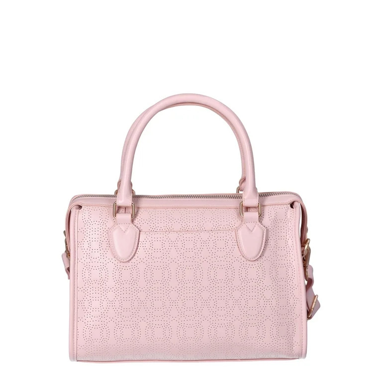 Time and Tru Woman's Wyatt Satchel Handbag, Pink Blush Perforated | Walmart (US)