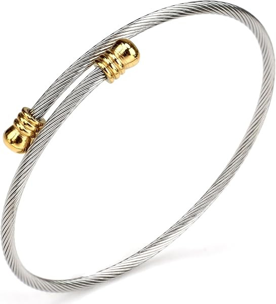 Dorriss Cable Bracelet for Women Twisted Adjustable Stainless steel jewelry | Amazon (US)