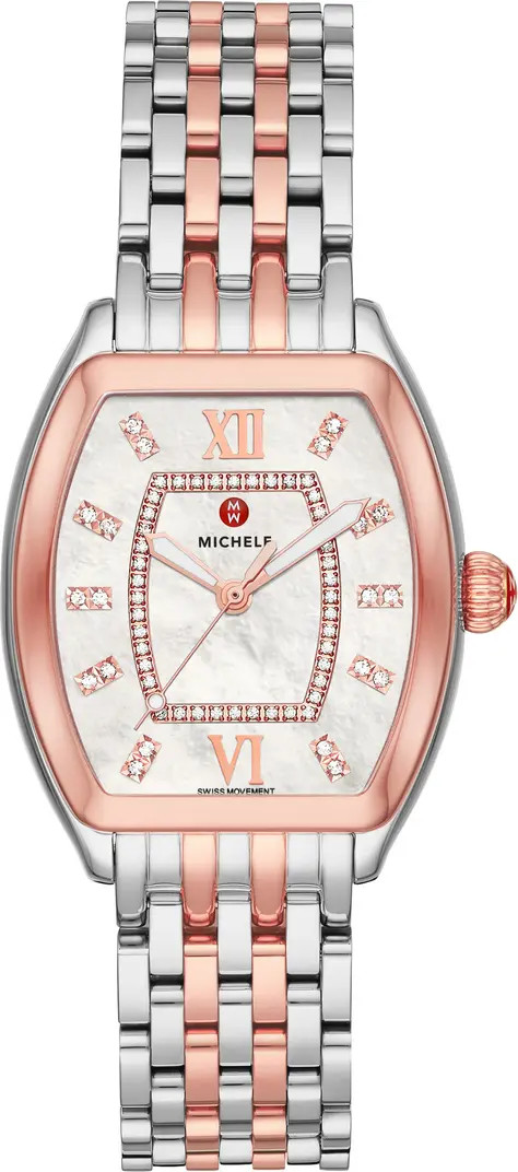 Relevé Two-Tone Diamond Dial Watch Head & Interchangeable Bracelet, 31mm x 32mm | Nordstrom Rack