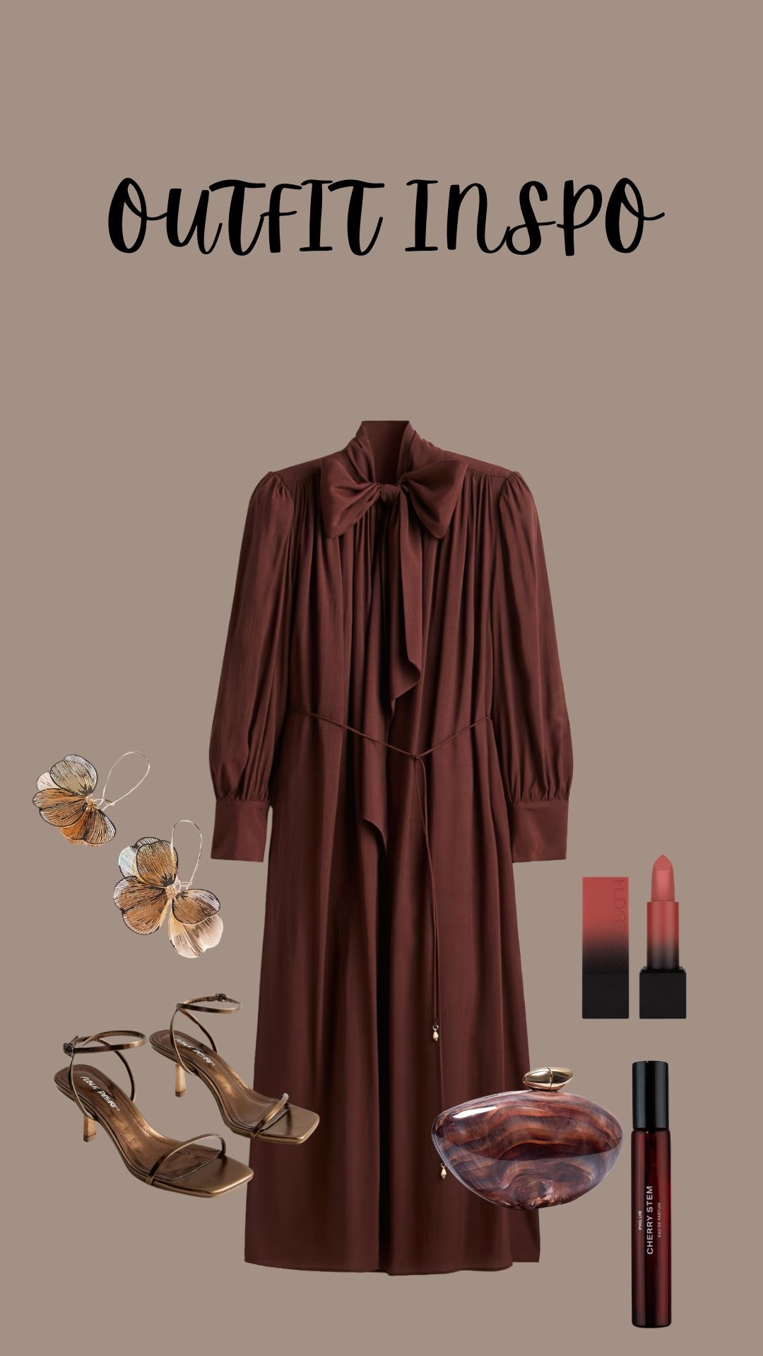 Autumn evening wear 🍂
Brown and bronze 

#LTKdresses #LTKautumn #LTKpartywear
