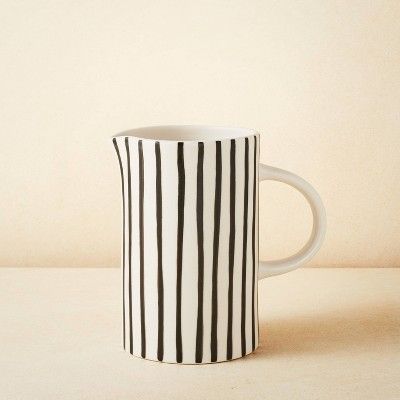 58oz Stoneware Striped Beverage Pitcher - Opalhouse&#8482; designed with Jungalow&#8482; | Target