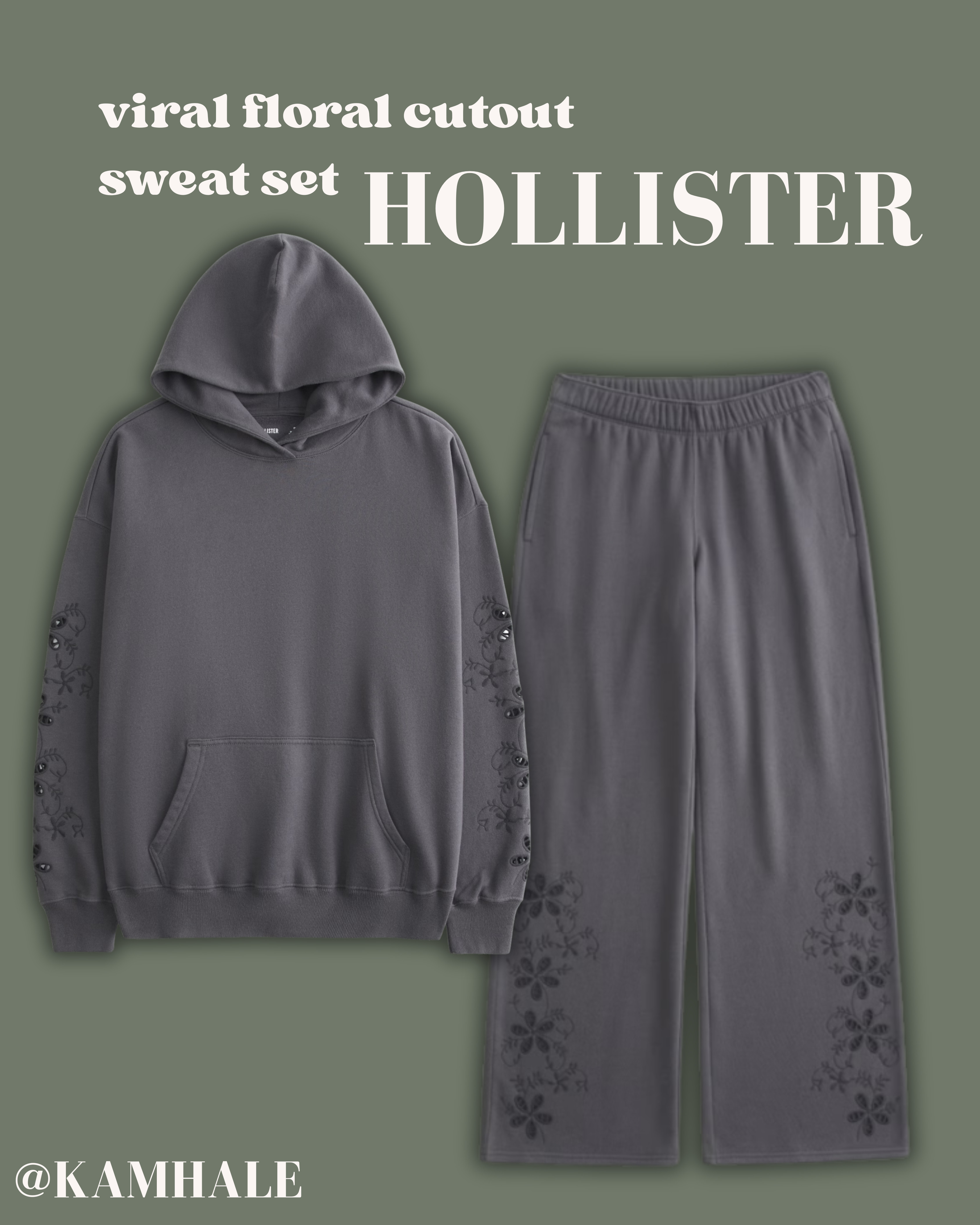 hollister feel good easiest embroidered floral cutout hoodie and wide leg sweatpants set 🤍 25% off rn!

#LTKSaleAlert #LTKValentine #LTKActive