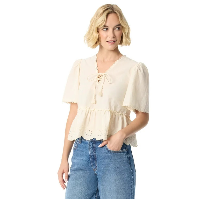 Jessica Simpson Women's Willow Embroidery Blouse, Sizes XS-XL | Walmart (US)