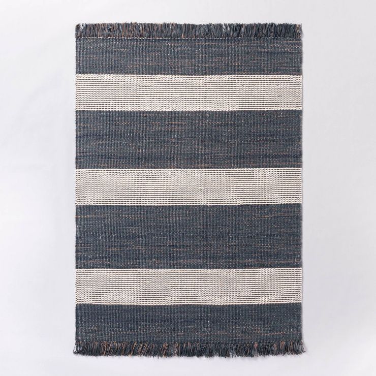 Highland Striped Jute/Wool Area Rug Blue - Threshold™ designed with Studio McGee | Target