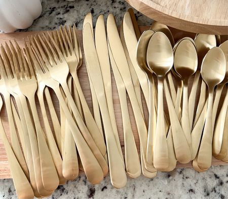 Gold silverware 🍴💛
These are super nice and look very high end but a great deal! I linked some other ones too! 

*follow @sarahelizabethray for more home decor tips/ideas 

Entertaining, shower, party, dinner, silverware, entertain, place setting 



#LTKhome #LTKfindsunder50 #LTKstyletip