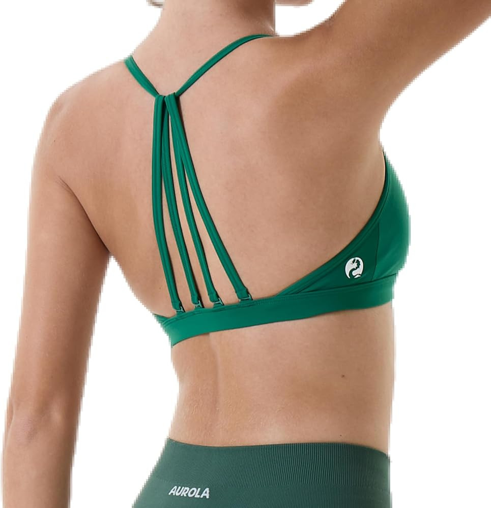AUROLA Mercury Workout Sports Bras Women Athletic Removable Padded Backless Strapy Minimal Crop T... | Amazon (US)