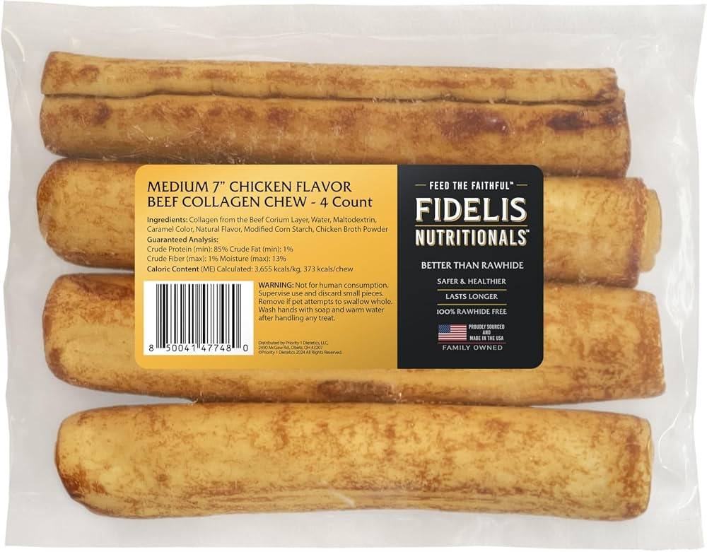 FIDELIS Rawhide Free Dog Chews Long Lasting, Treat Sticks, Dog Treats, Small & Large Dogs, Beef C... | Amazon (US)