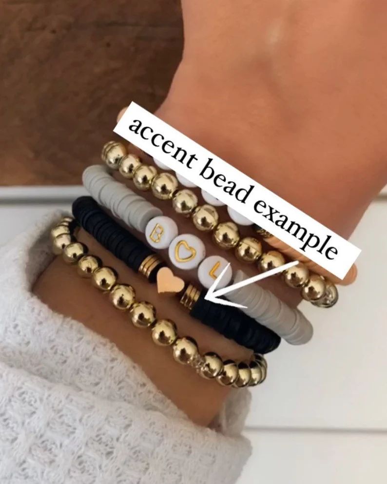Lilac Babe  Heishi Disc Personalized Beaded Name Bracelets  | Etsy | Etsy (US)
