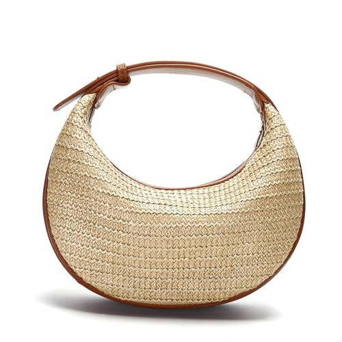 Herald Straw Crossbody Bag for Women Beach Woven Hobo Handbag Summer Chic Crescent Shoulder Purse... | Amazon (US)