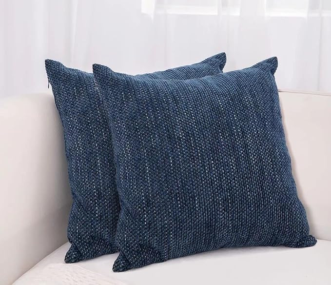 Blisybttex Waterproof Chenille Throw Pillow Covers 18 x 18 Inch Set of 2,Decorative Square Handma... | Amazon (US)