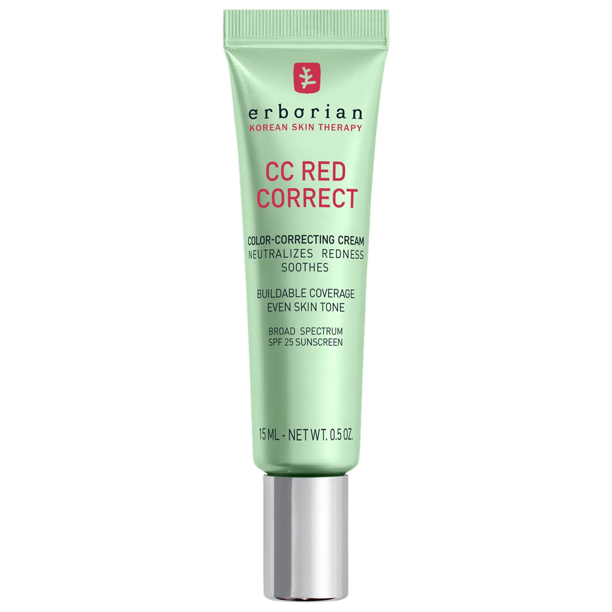 Erborian CC Red Correct Green Color-Corrector SPF 25 to Cover Redness, with Korean Centella Asiatica Extract 0.5 oz/15 mL | Sephora (US)