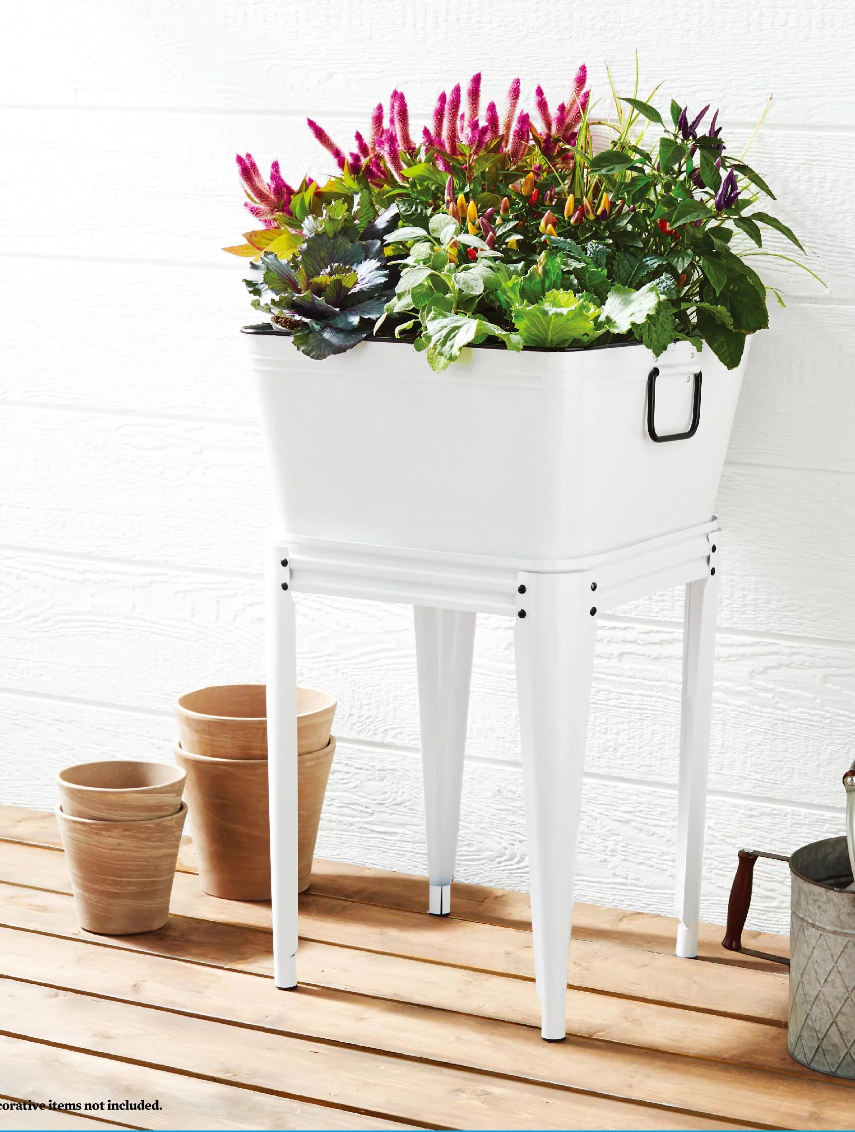 Better Homes & Gardens Metal White Elevated Plater ,18x18 x 30in - Walmart.com | Walmart (US)