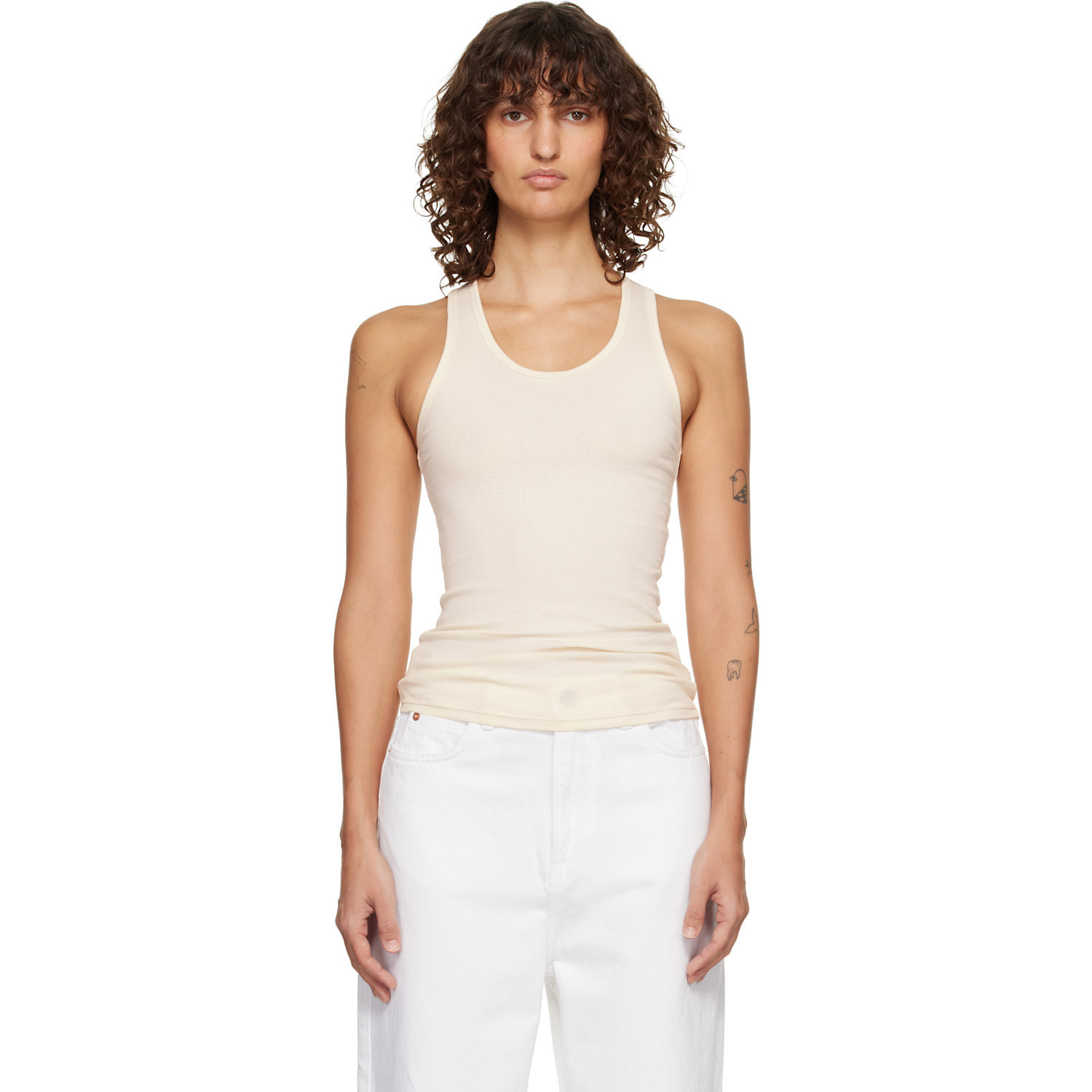 WARDROBE.NYC Beige Ribbed Tank Top | SSENSE