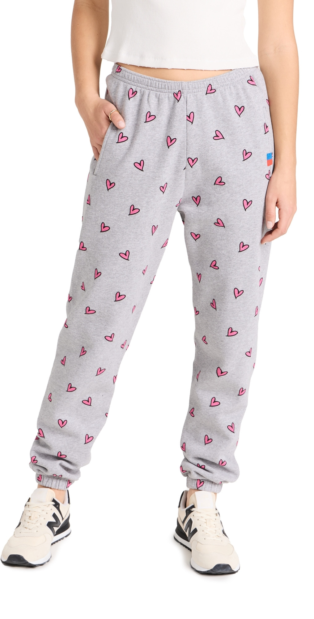 KULE The All Over Heart Sweatpants Heather Grey XS | Shopbop