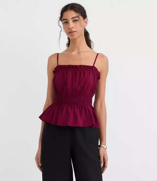 Ruffle Smocked Waist Cami | LOFT