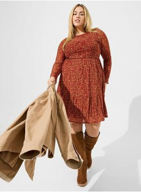 Ruffled Mini Dress - Mesh Floral Black | Torrid (US & Canada)