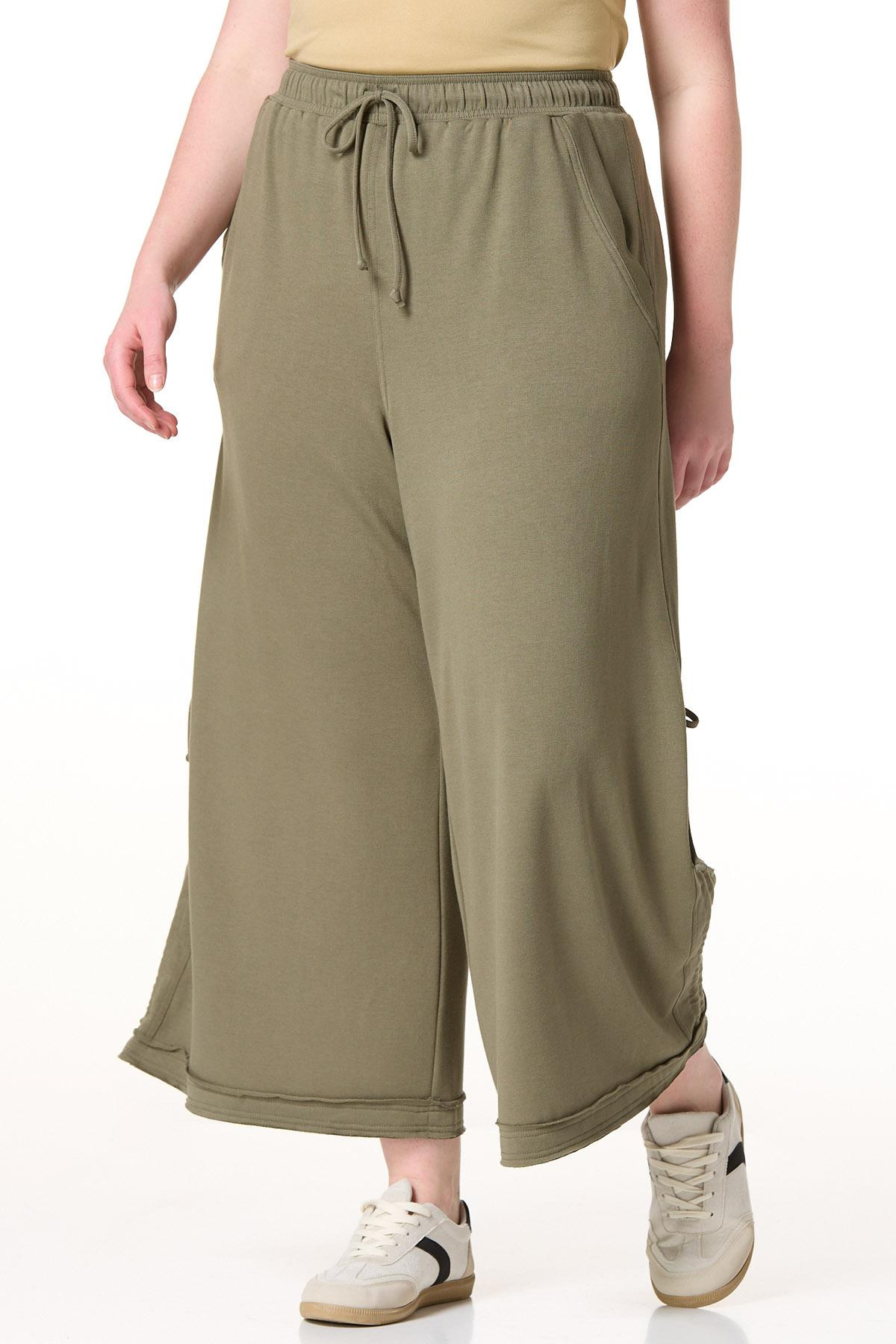 Plus Size Green Cinched Side Tie Pants | Cato Fashions